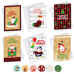 6pcs Christmas Card Set with Envelopes - Holiday Greeting Blessings