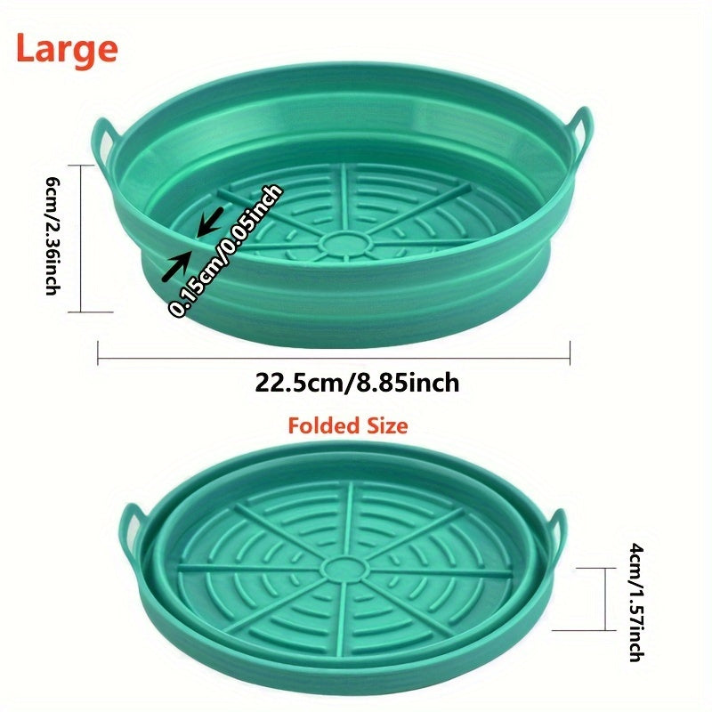 Reusable Air Fryer Silicone Pad Collapsible Nonstick, Easy to Clean