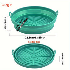 Reusable Air Fryer Silicone Pad Collapsible Nonstick, Easy to Clean