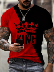 Colorful King Letter Graphic Print Men's T Shirt