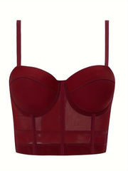Contrast Mesh Cami Corset Body Shaper Women's Lingerie