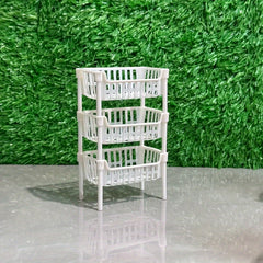 3Pcs Micro Plastic Storage Rack for Dollhouses - Ideal for Kitchens & Bathrooms