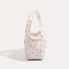 Floral Nylon Lunch Bag for Women Insulated Durable Versatile
