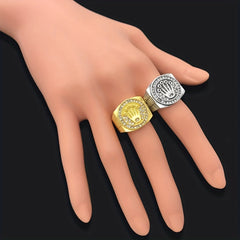 Hip Hop Palm & Crown Rhinestone Men's Ring