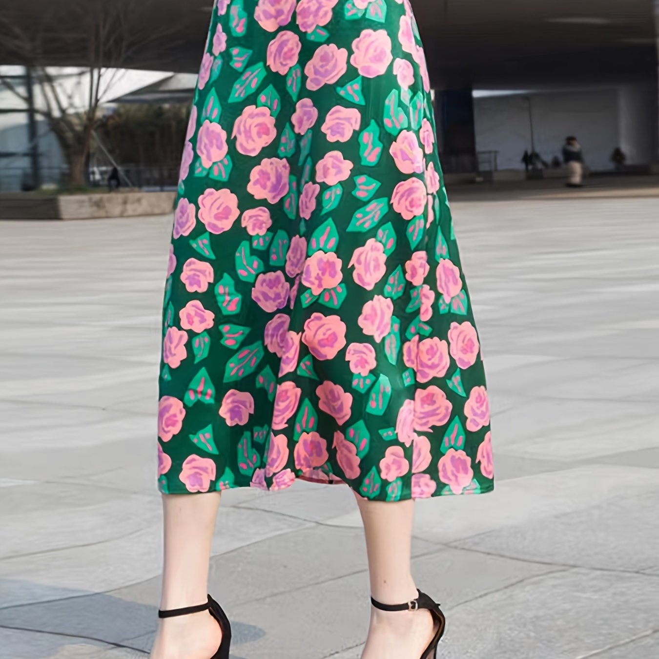  Women's Floral Print Maxi Skirt