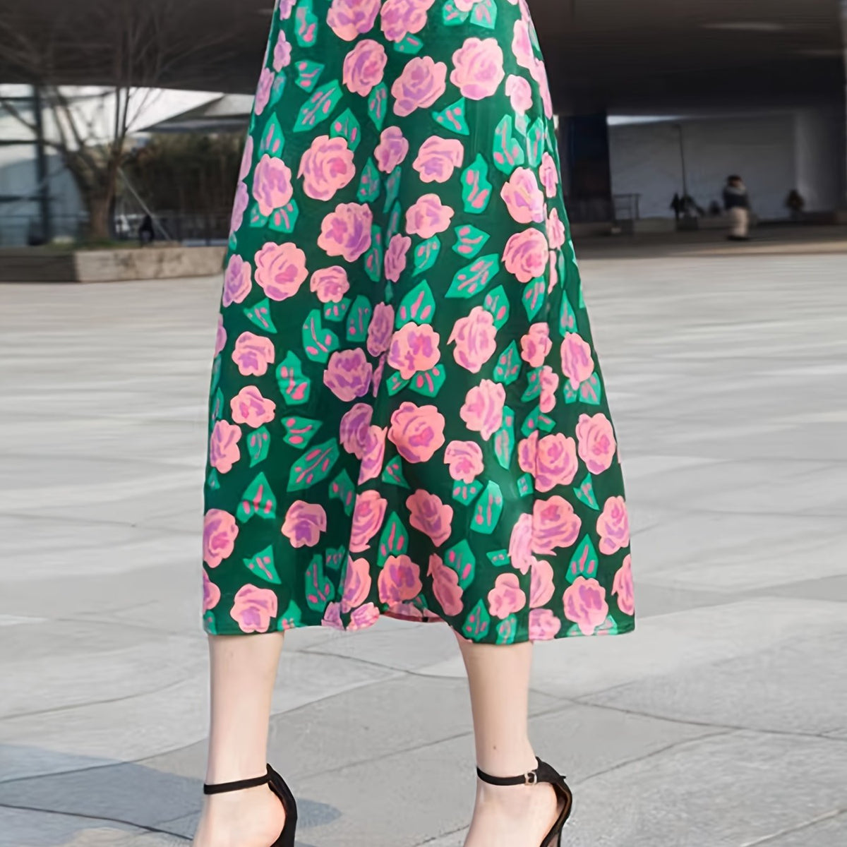  Women's Floral Print Maxi Skirt