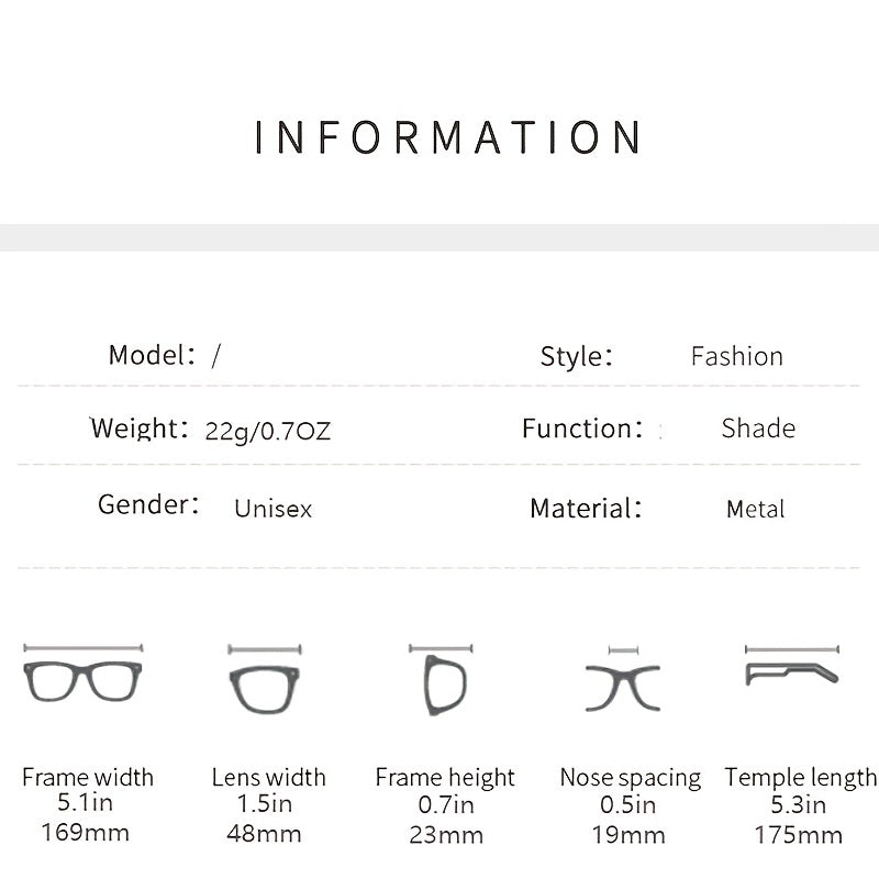 Gradient Metal Hollow Temple Sunglasses UV400