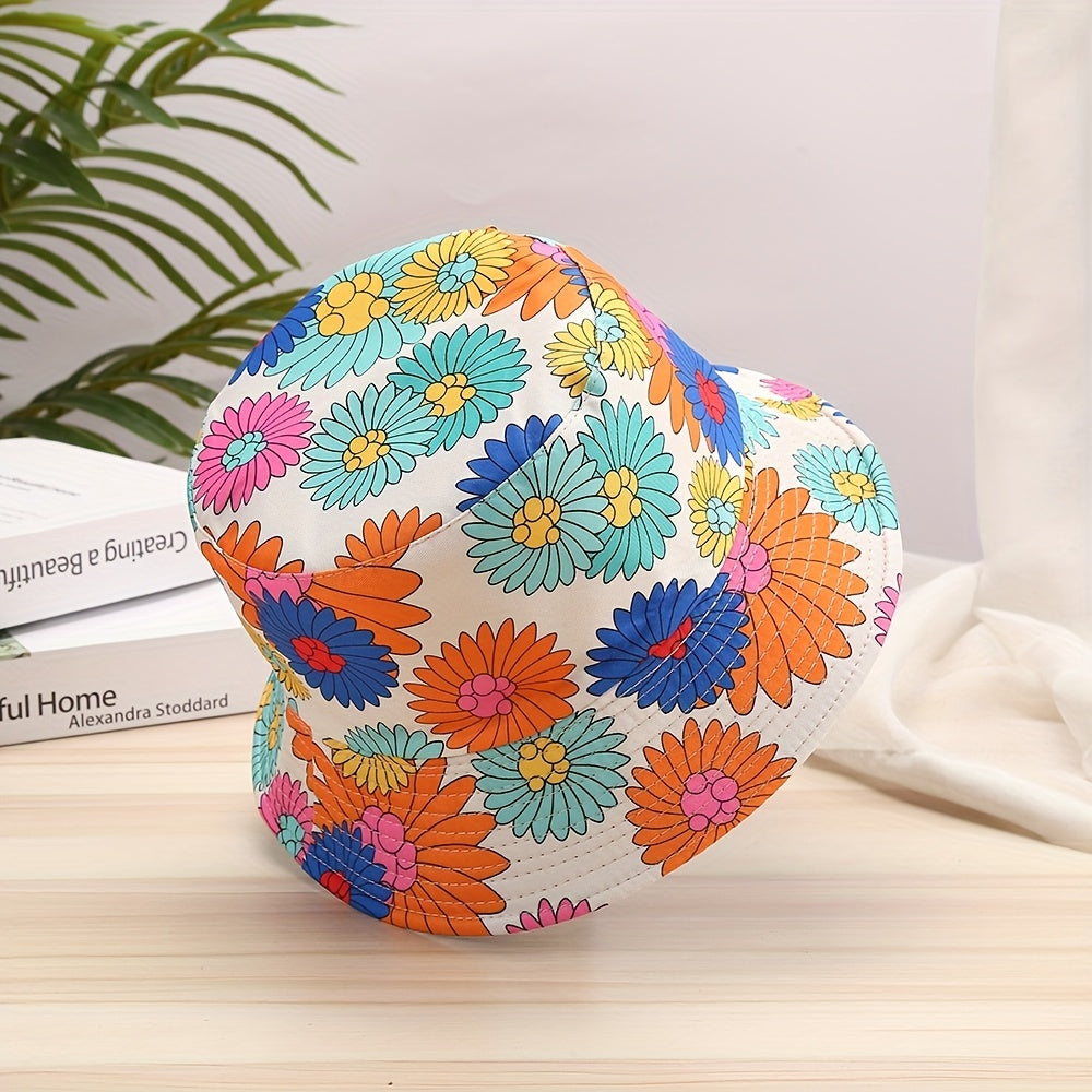Block Print Bucket Hat Reversible Lightweight Cartoon Basin Hat