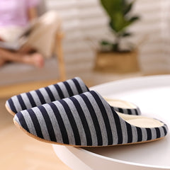Men's Cozy Striped House Slippers for Winter