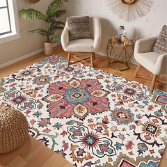 Soft Vintage Boho Area Rug Persian Pattern Anti Fatigue Shaggy Carpet