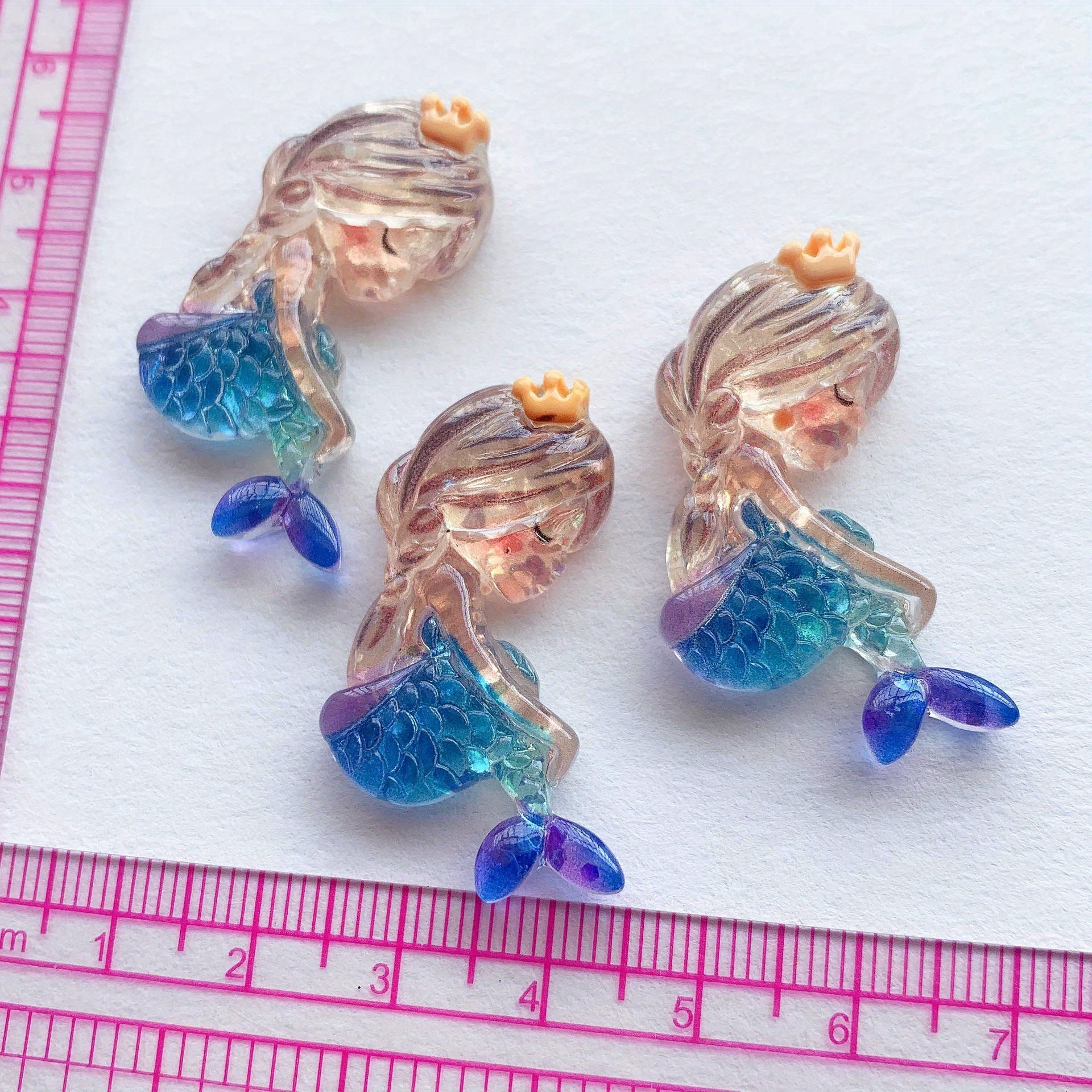 Mermaid Sequin Resin Charms for DIY Hair Clips Phone Cases & More