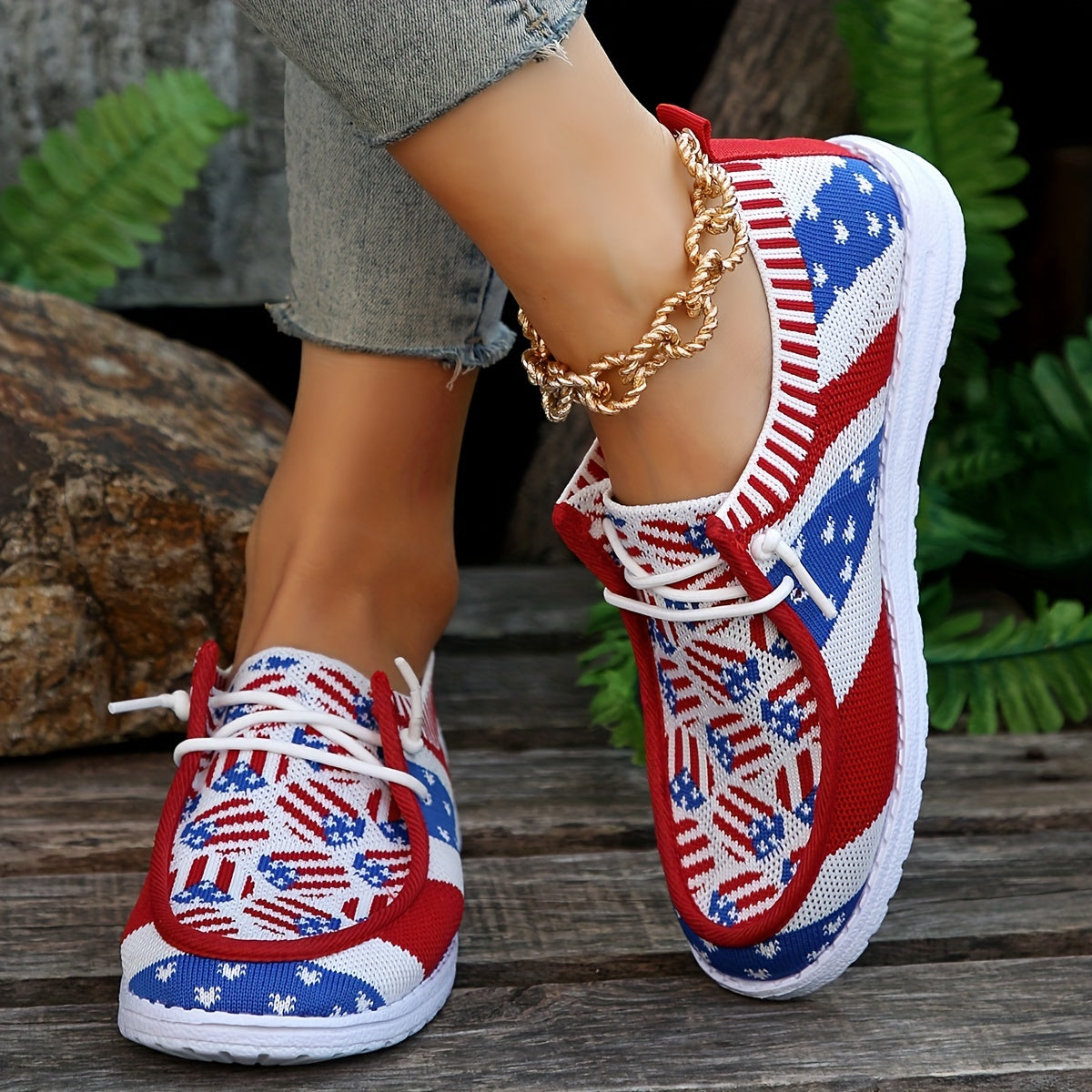 Women's Checkered Canvas Slip On Shoes Round Toe Lace Up Casual Flat Comfy