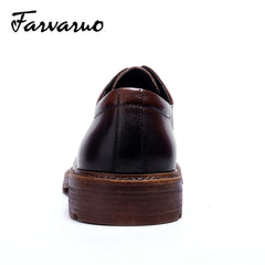 FARWARWO Men's Leather Derby Shoes for Party Wedding