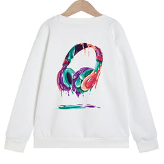 Melting Headphone Girls' Sweatshirt Pullover Top