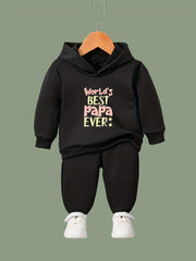 World's Papa Pattern Long Sleeve Hooded Sweatshirt Girls Comfy Hoodies Pullover