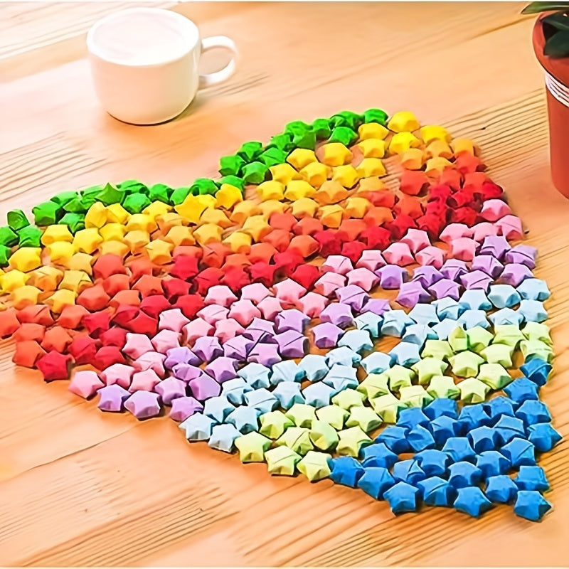 540 Origami Stars Paper Double Sided 7 Colors Rainbow Series