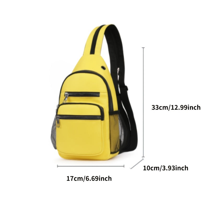 Zipper Front Sling Bag Casual Zipper Strap Backpack