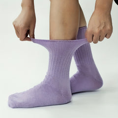 3 Pairs Solid Mid Tube Socks Women's Stockings