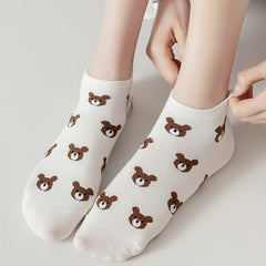 5 Pairs Soft Teddy Bear Ankle Socks Women's Stockings
