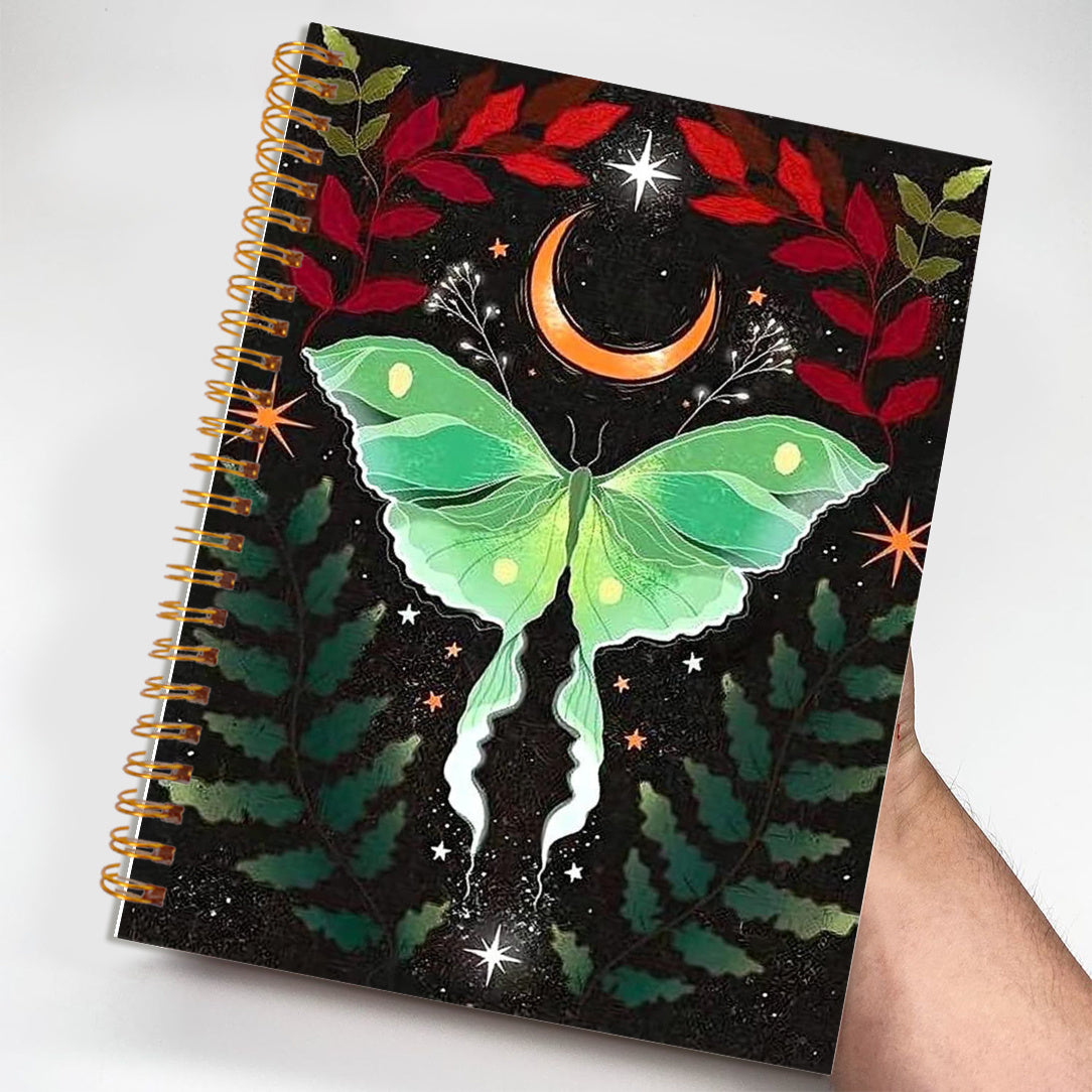 Whimsy Wings Notebook 13 97x21 08cm Golden Moon Green Butterfly