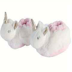 Unicorn Soft Plush Cozy House Slippers for Baby Girls