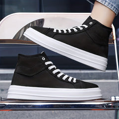 High Top Lace Up Canvas Shoes Non Slip Casual Flats