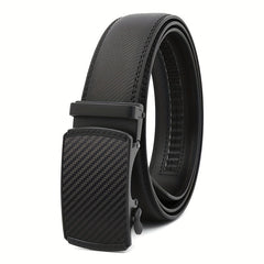 Men's Carbon Fiber Pattern Automatic Leather Belt