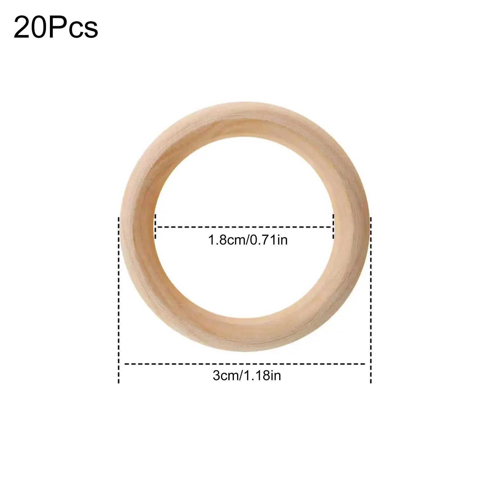 10Pcs Natural Wooden Rings for Jewelry Making DIY Accessory