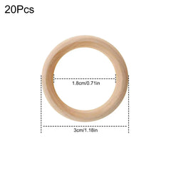 10Pcs Natural Wooden Rings for Jewelry Making DIY Accessory