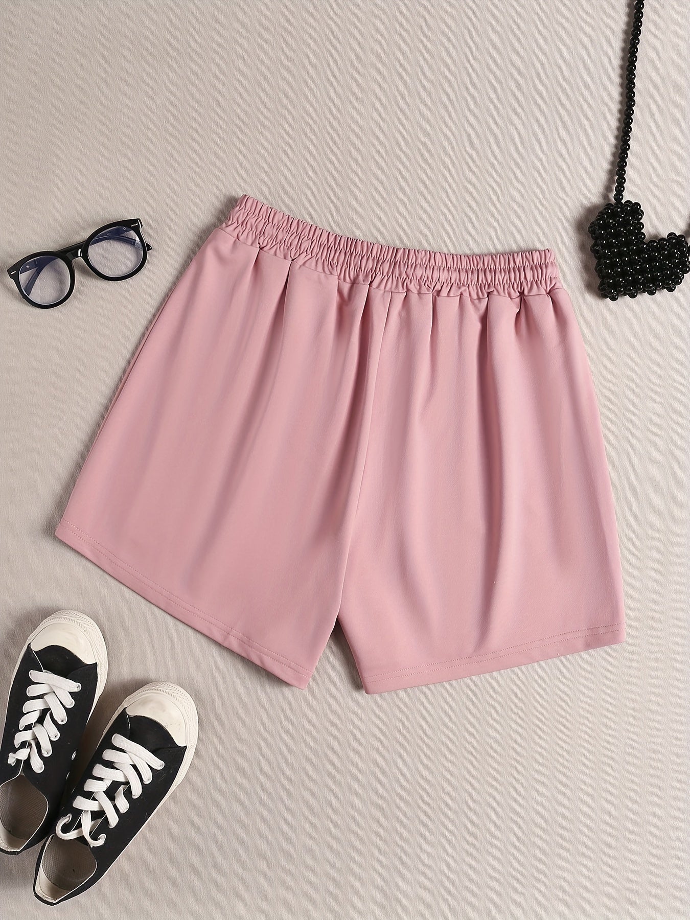  Pumpkin Print Tie Waist Pajama Shorts