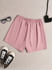 Pumpkin Print Tie Waist Pajama Shorts