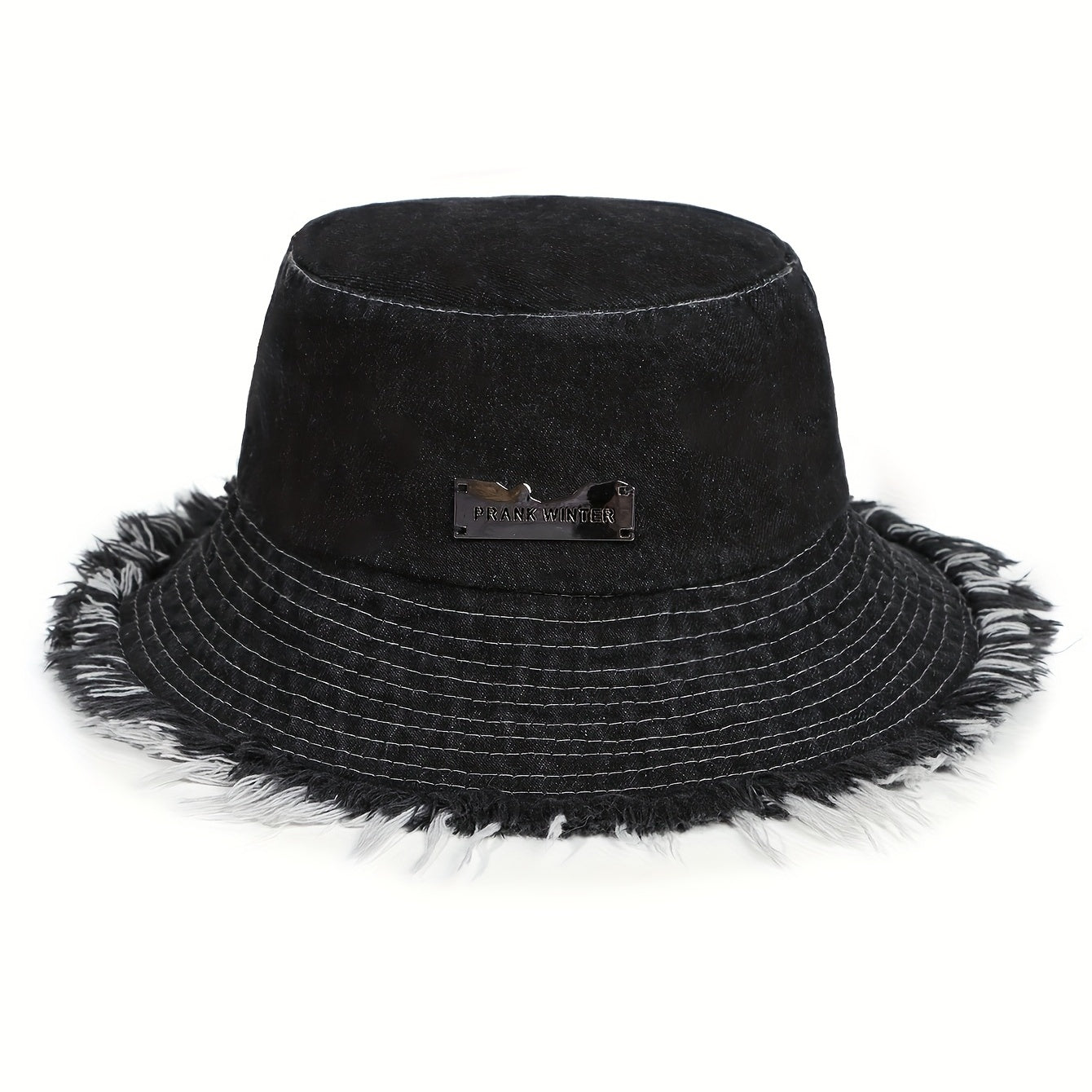 Vintage Denim Tassel Bucket Hat Sun Protection Cap