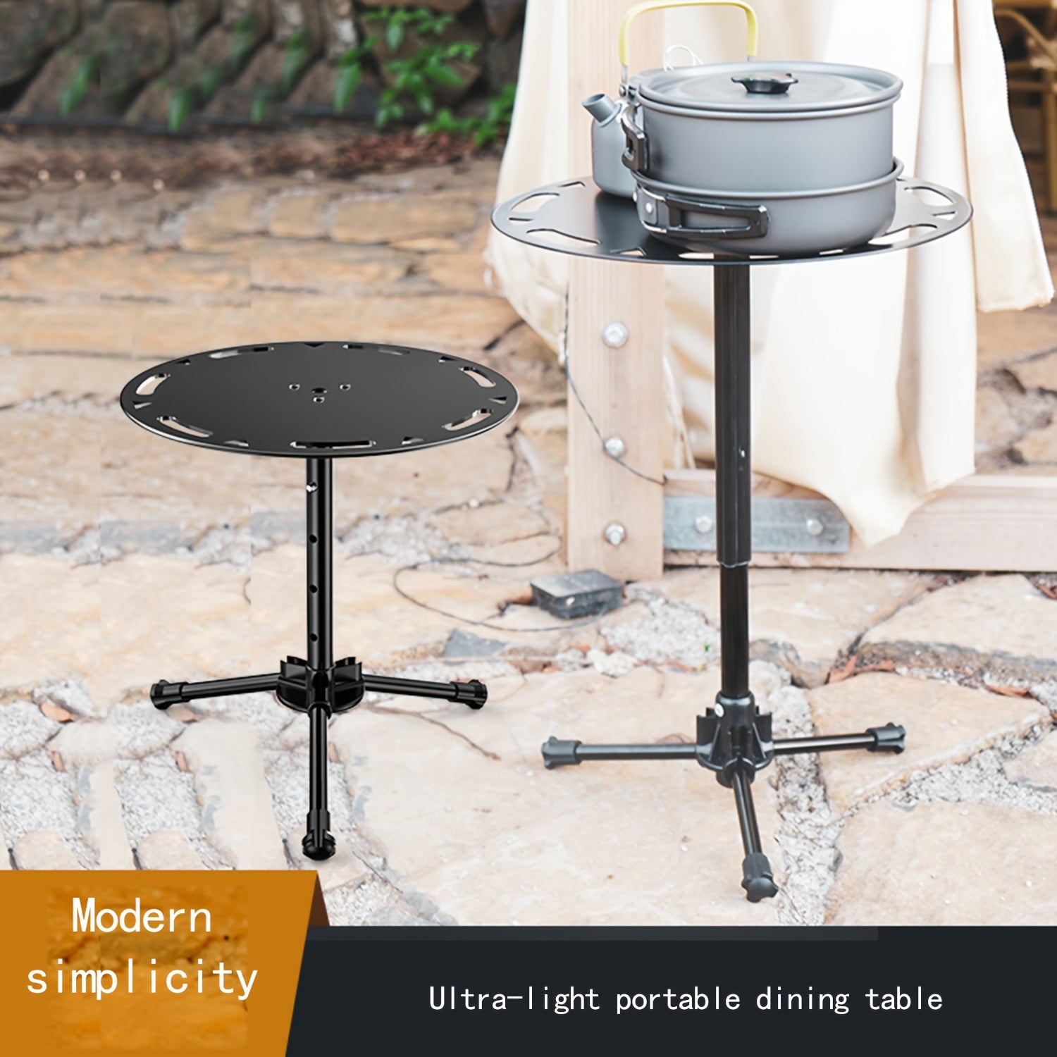 Aluminum Table Retractable Foldable Portable Adjustable Tripod Table
