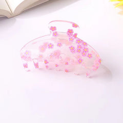 Colorful Flowers Fruits Heart Print Hair Clip Strong Hold Grip Hair Jaw Clip
