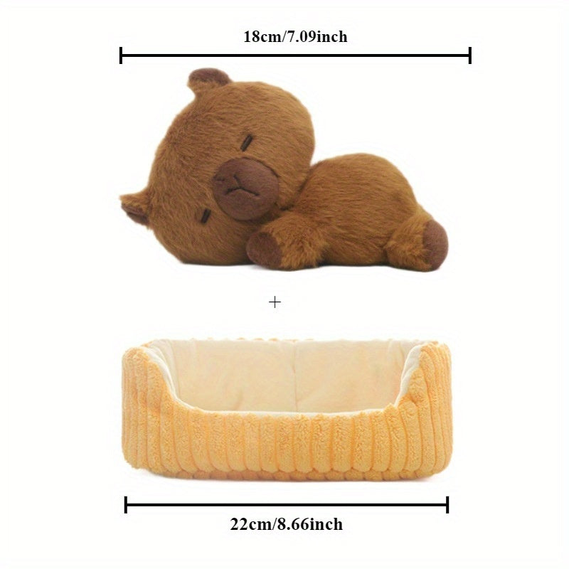 2pcs Capybara Dog Cat And Fox Plush Toys for Girls Birthday