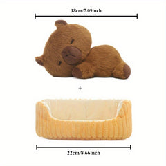 2pcs Capybara Dog Cat And Fox Plush Toys for Girls Birthday