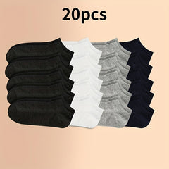 20 40 Pairs Solid Ankle Socks Soft & Lightweight Women's Stockings