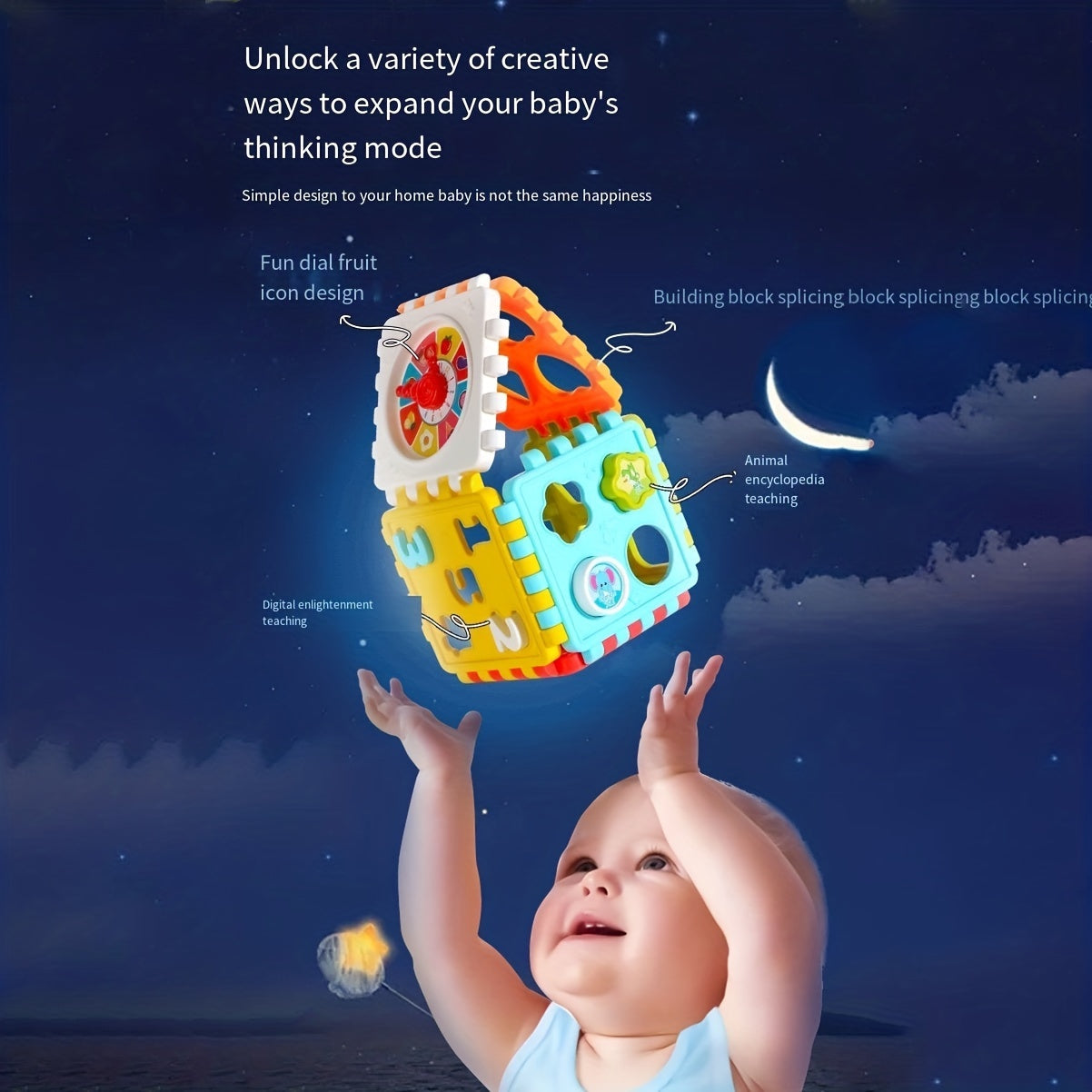 Educational Building Blocks 6 Sided Cube Number Graphic Cognition Baby Toys