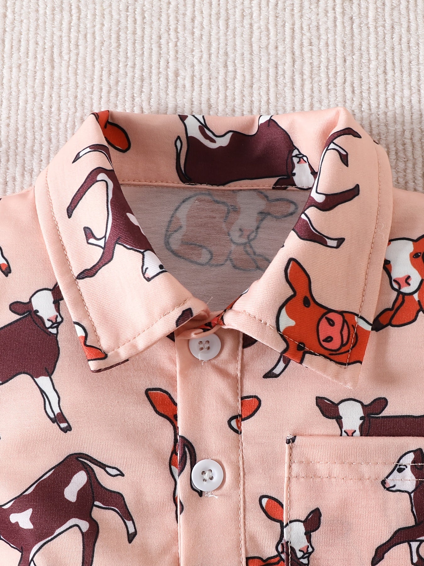 Boys Cow Cartoon Polo Shirt Summer Kids Clothes
