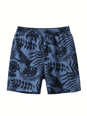 Tropical Leaf Print Boys Quick-drying Shorts