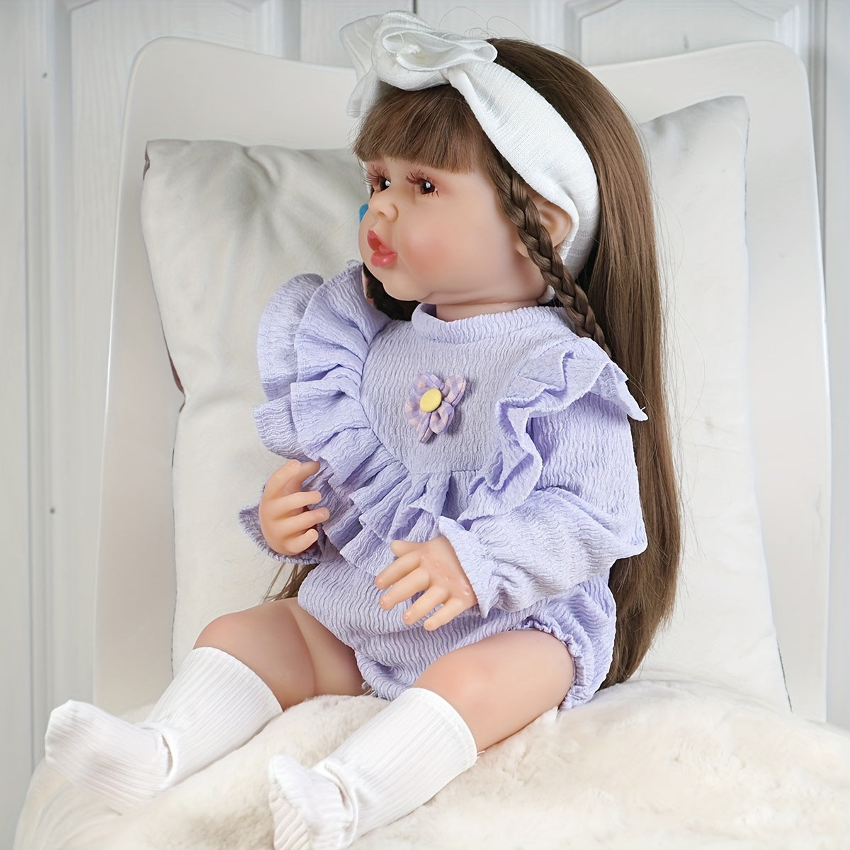 22inch Toy Doll Clothes Removable Soft Rubber Doll Can Be Bathed