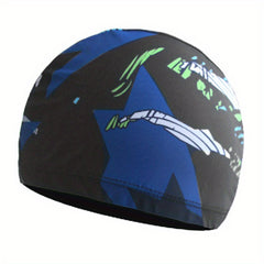 Adult Swim Caps Leaf Print Waterproof Bathing Cap for Long & Short Hair