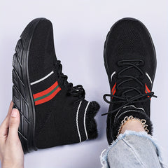 Women's Mesh Winter Sports Sneakers Lightweight Plush Thermal Running Shoes
