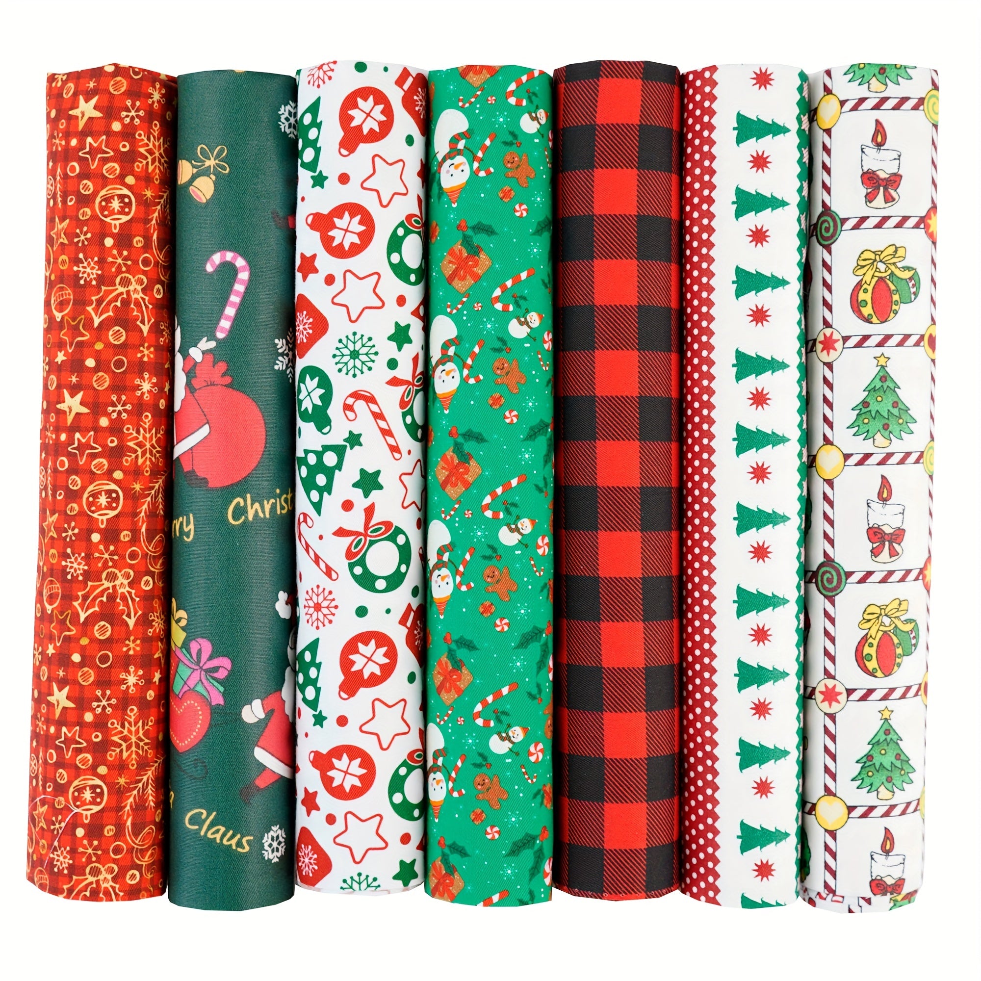 7pcs Halloween Christmas Patchwork Cotton Quilting Fabric