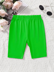 5pcs Kid Girls Bike Shorts Mermaid Tie-Dye Patterns Plain Colors