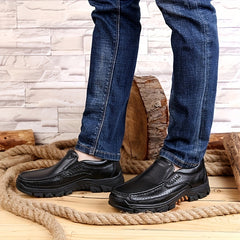 Men's Warm Slip On Leather Shoes for Traveling