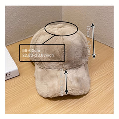 Plush Baseball Cap Warm Sun Hat Coldproof Adjustable Golf Hats