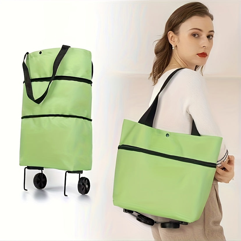 Foldable Shopping Cart with Wheels - Large Capacity for Supermarket