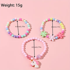 Cartoon Unicorn Kids Watch Set with Silicone Strap