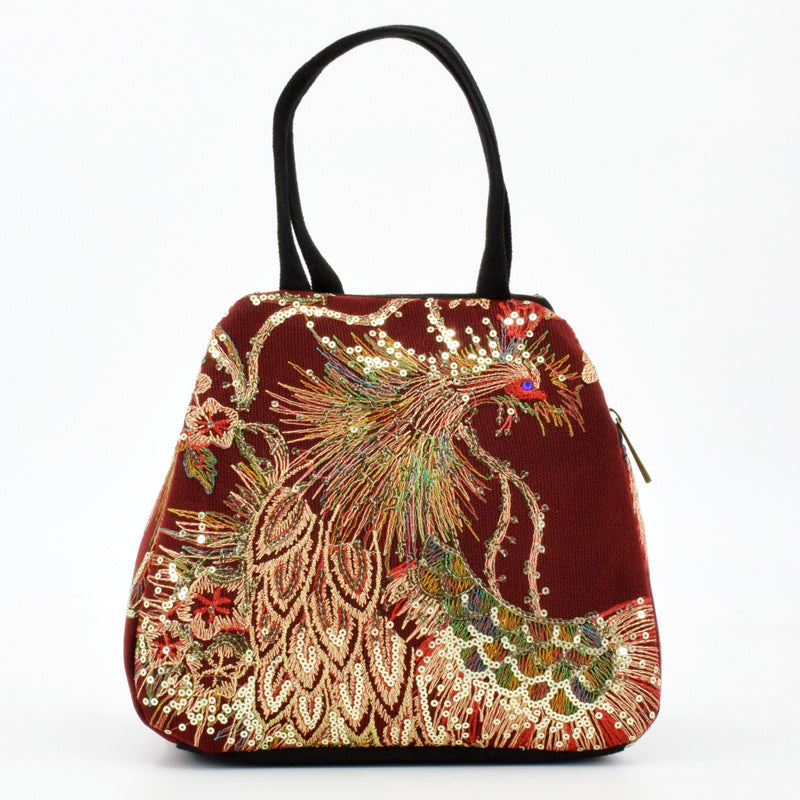 Sequin Embroidery Handbag Canvas Tote Bag